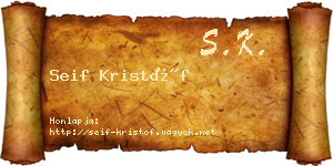 Seif Kristóf névjegykártya