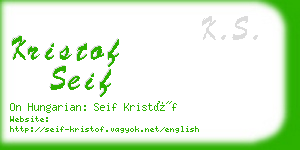 kristof seif business card